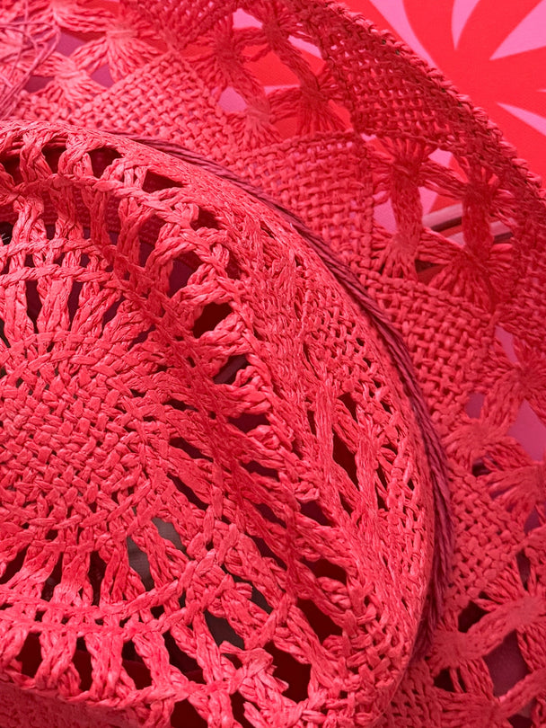 Coral cowboy hat