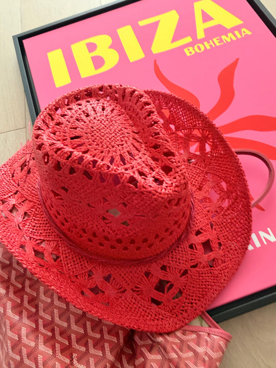 Coral cowboy hat