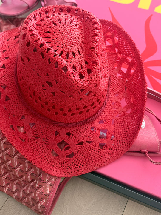 Coral cowboy hat