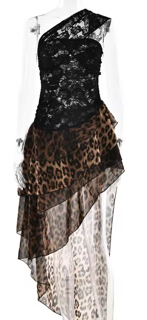 Leopard Waved dress
